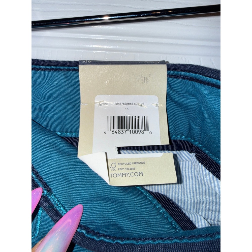 Tommy Hilfiger Avery Relaxed Fit Chino Pants Teal Blue Size 16 NWT - Picture 3 of 6